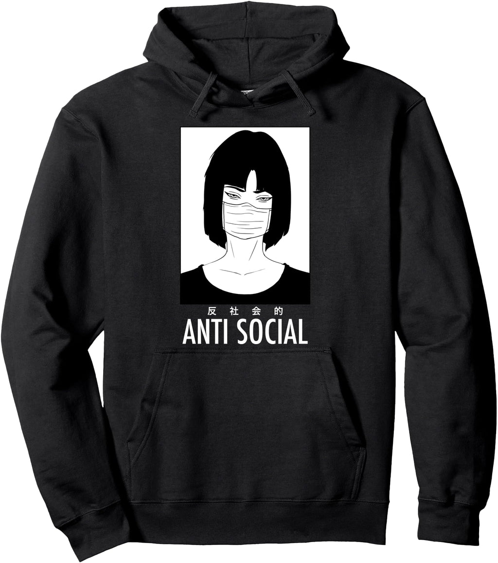 Anti Social Japanese Kanji Sweatshirt - Casual Everyday Wear Men Women - T-Shirt, Sweatshirt, Hoodie