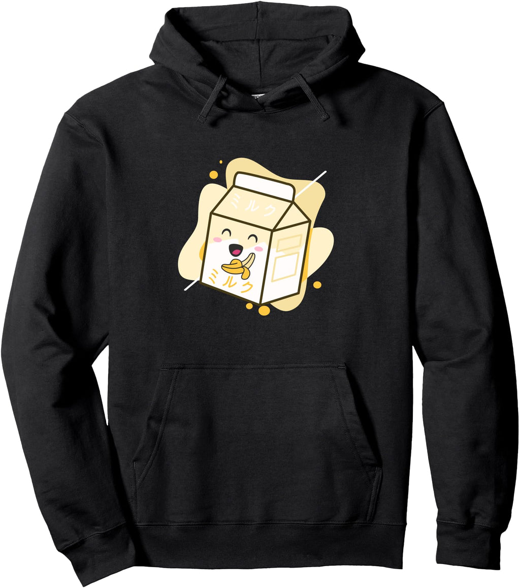Exclusive Kawaii Milk Japanese Banana Hoodie - Minimalist Print Men Women - T-Shirt, Sweatshirt, Hoodie