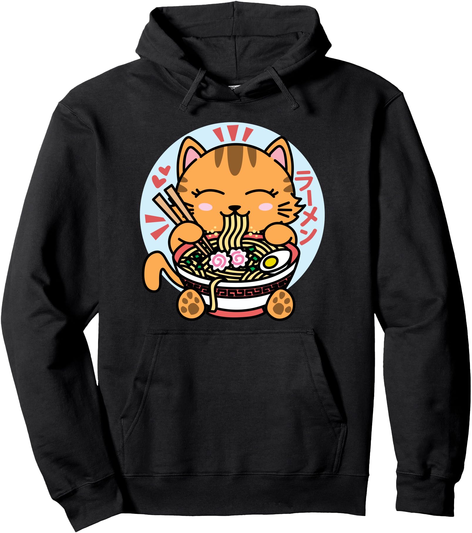 Handcrafted Kawaii Ramen Anime Orange Hoodie - Trendy Graphic Men Women - T-Shirt, Sweatshirt, Hoodie