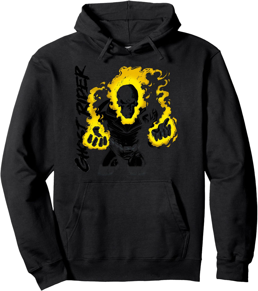 Authentic Marvel Ghost Rider Skull Hoodie - Unique Graphic for Adults - T-Shirt, Sweatshirt, Hoodie