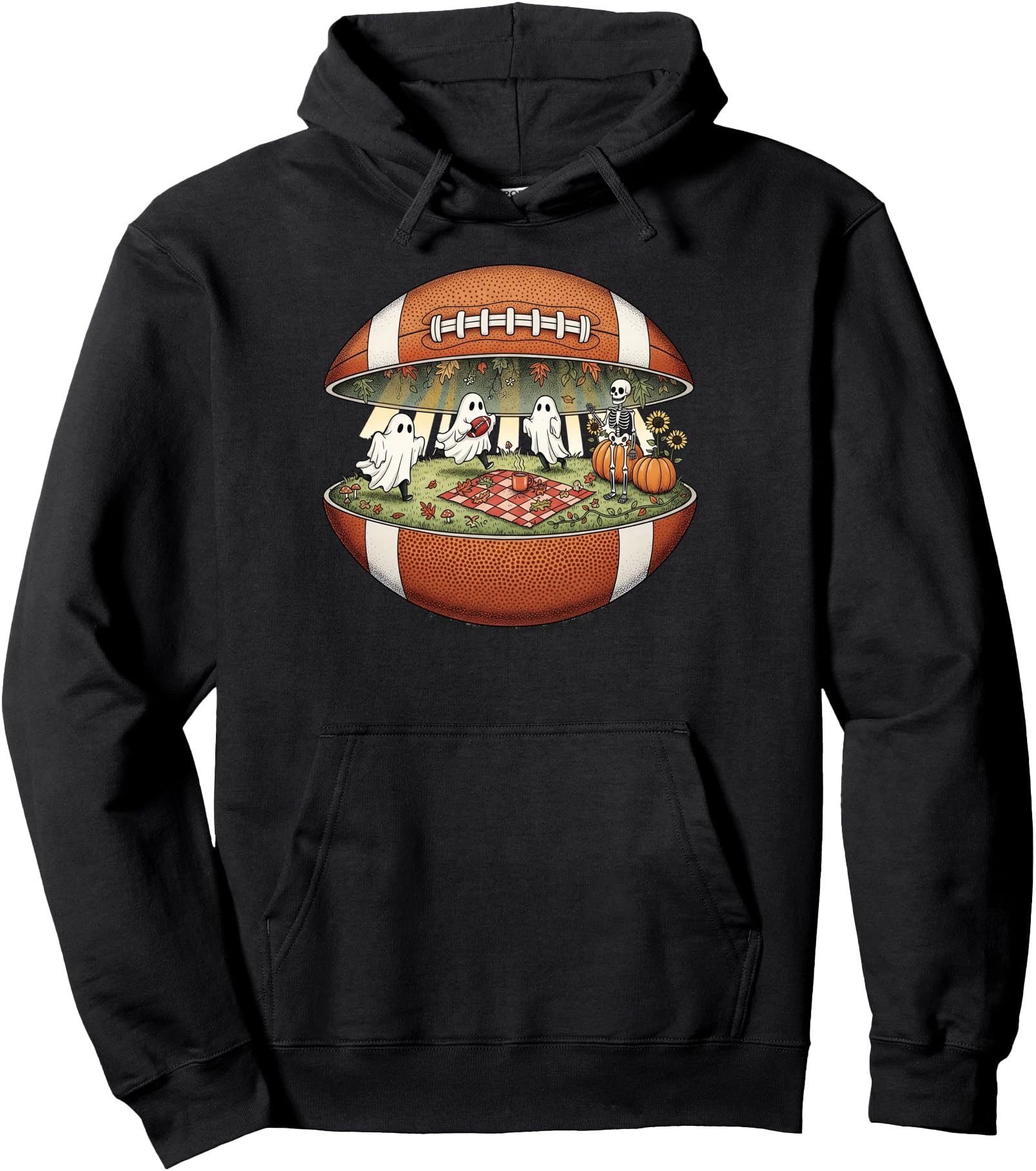 Halloween Football Fall Pumpkin Game Hoodie - Graphic Print Men Women - T-Shirt, Sweatshirt, Hoodie