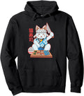 Maneki Neko Sushi Bar Kawaii Raw Cat Hoodie - Streetwear Style Men Women - T-Shirt, Sweatshirt, Hoodie