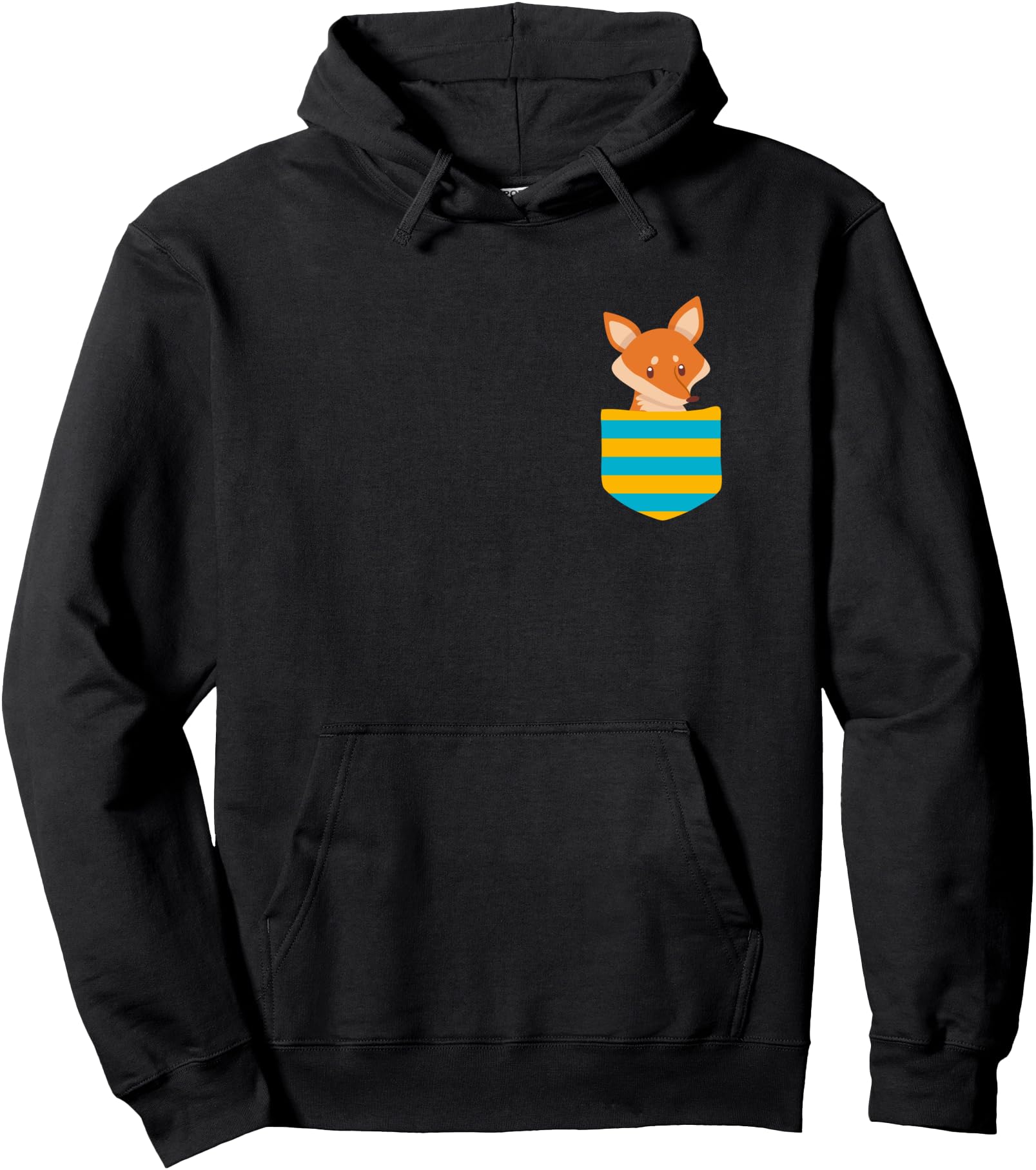 Fox Logo Chest Pocket And Cuddly Anime Hoodie - Streetwear Style Unisex - T-Shirt, Sweatshirt, Hoodie