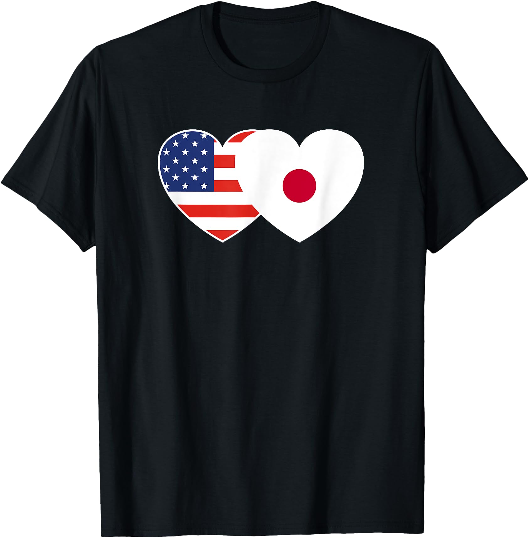 Exclusive Japan Usa Flag Twin Heart T Hoodie - Unique Graphic Men Women - T-Shirt, Sweatshirt, Hoodie
