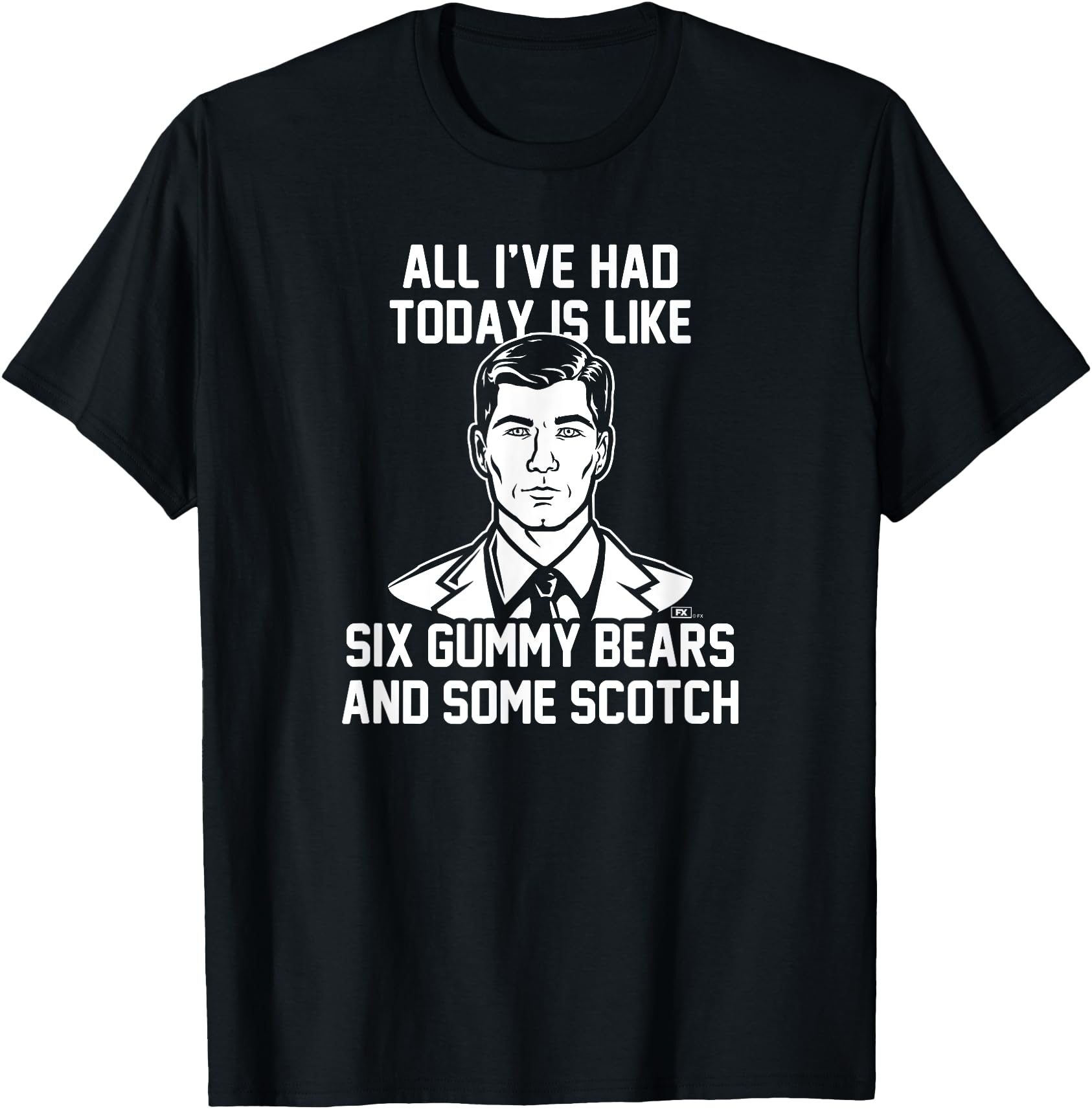 Archer Six Gummy Bears And Scotch Cartoon Hoodie - Minimalist Print Unisex - T-Shirt, Sweatshirt, Hoodie