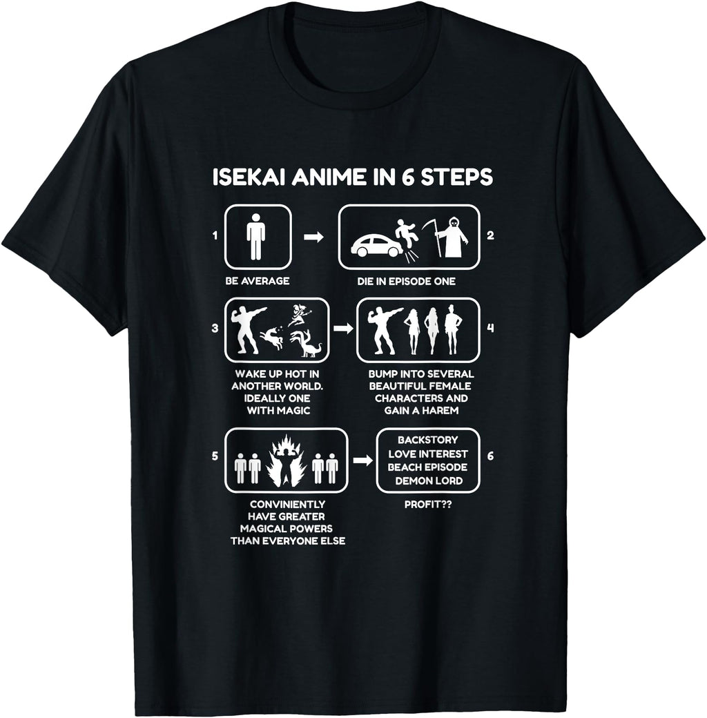 Isekai Anime Six Steps Isekai Anime Novelty Hoodie - Unique Graphic Unisex - T-Shirt, Sweatshirt, Hoodie