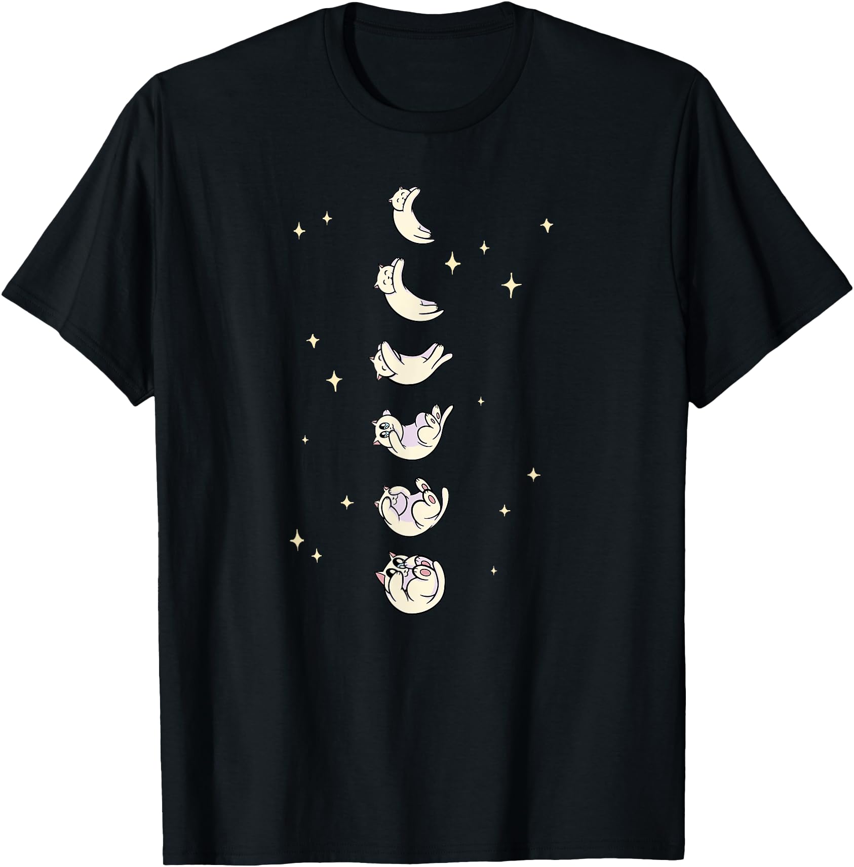 Anime Cat Phases Moon Artist T-Shirt - Minimalist Print Men Women - T-Shirt, Sweatshirt, Hoodie