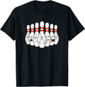 Cartoon Bowling Scared Bowling Pins T-Shirt - Graphic Print Men Women - T-Shirt, Sweatshirt, Hoodie