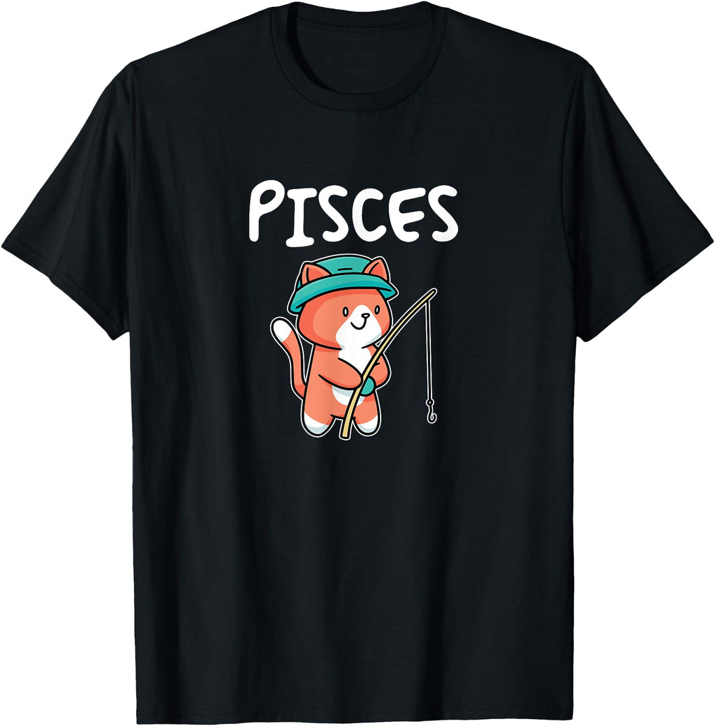 Pisces Zodiac Sign Chibi Anime Cat T T-Shirt - Streetwear Style Unisex - T-Shirt, Sweatshirt, Hoodie