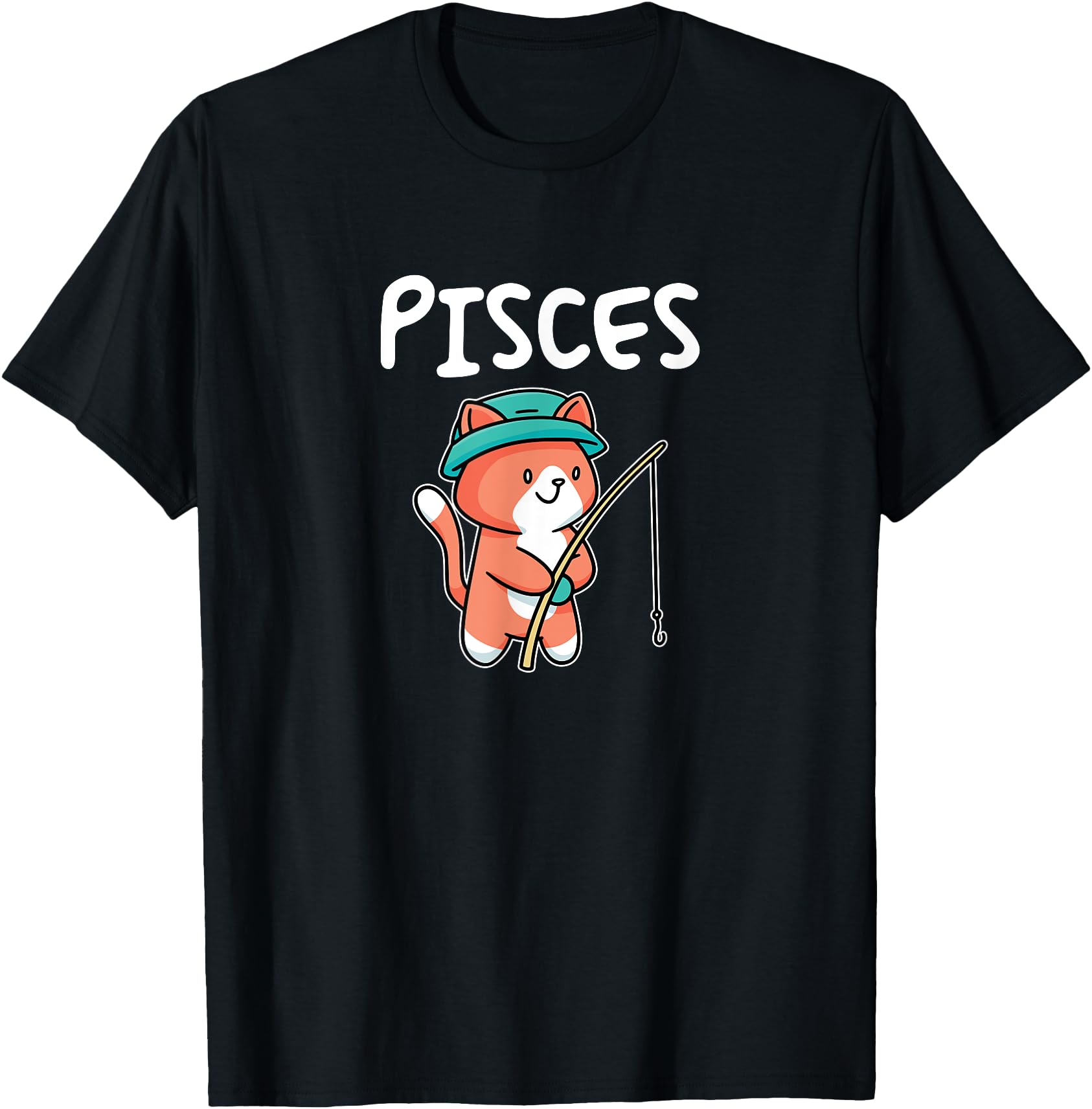 Pisces Zodiac Sign Chibi Anime Cat T T-Shirt - Streetwear Style Unisex - T-Shirt, Sweatshirt, Hoodie