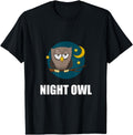 Night Owl Moon Cartoon T Artist T-Shirt - Trendy Graphic Men Women - T-Shirt, Sweatshirt, Hoodie
