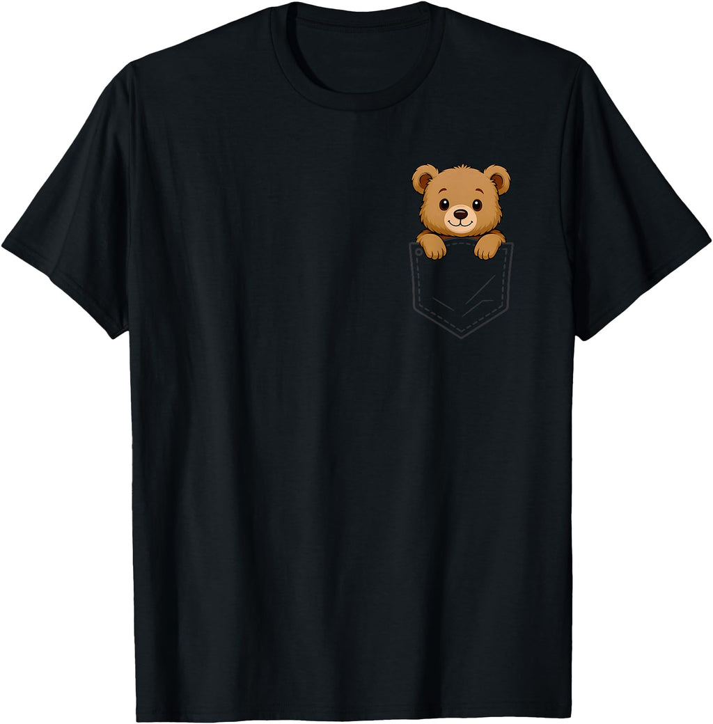 Authentic Bear Peeking Pocket Bears Hoodie - Novelty Apparel for Adults - T-Shirt, Sweatshirt, Hoodie