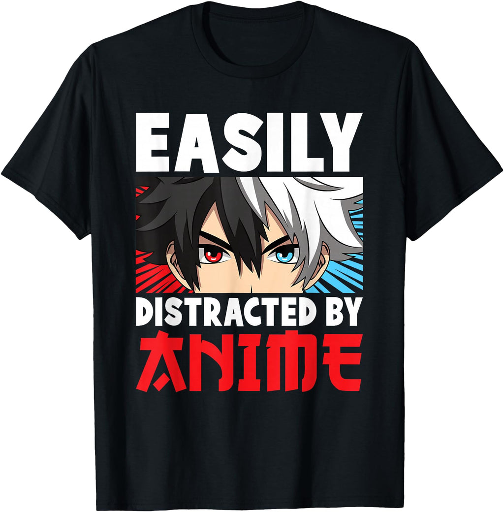 Original Easily Distracted Anime Sweatshirt - Minimalist Print for Adults - T-Shirt, Sweatshirt, Hoodie