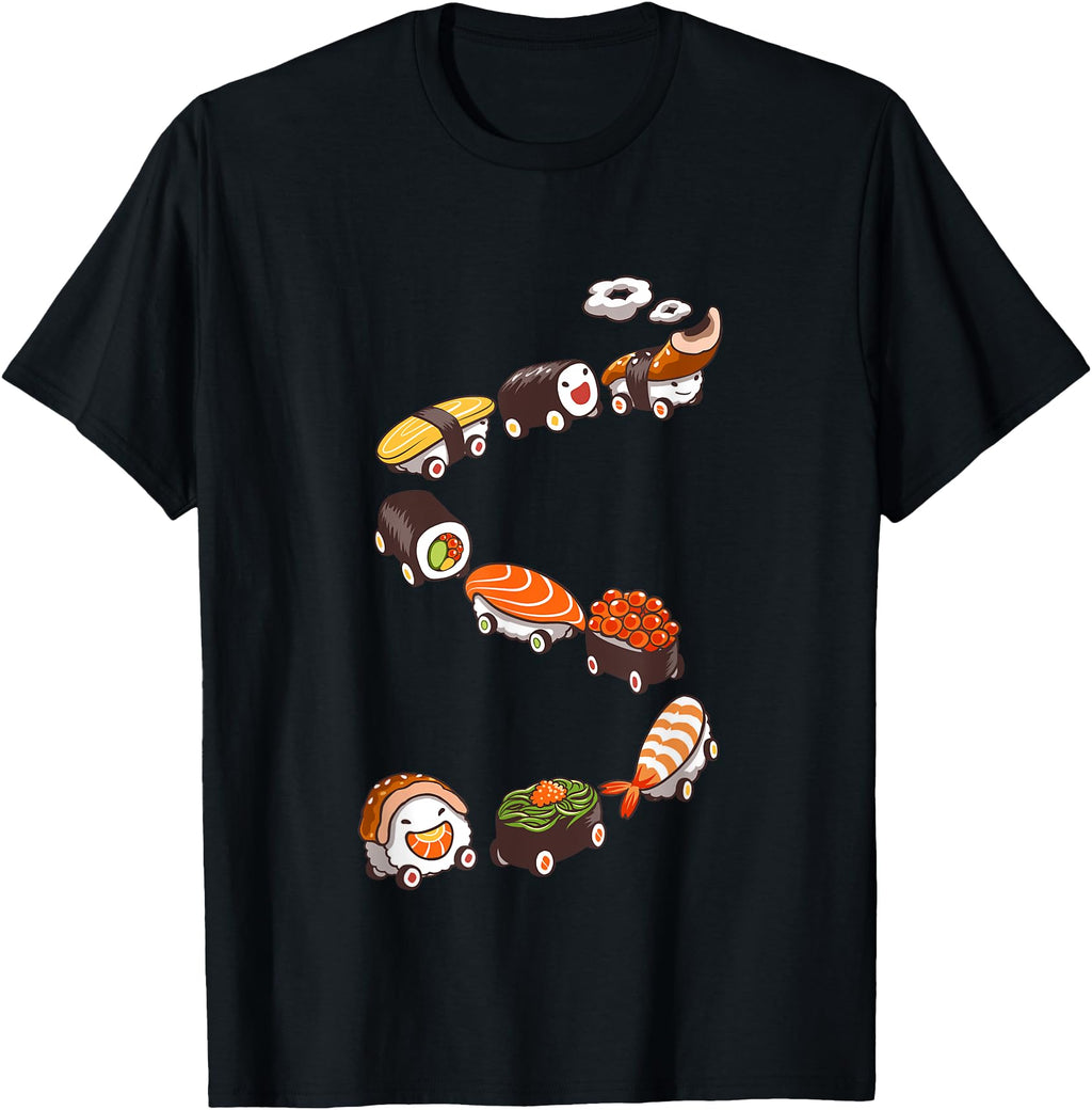 Handcrafted Sushi Train Japanese Foodie T-Shirt - Aesthetic Graphic Unisex - T-Shirt, Sweatshirt, Hoodie