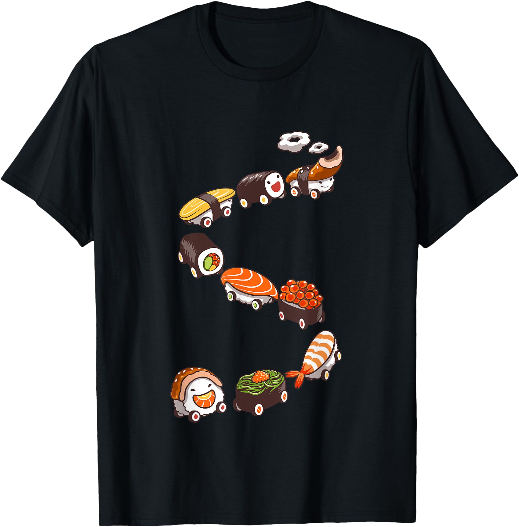 Handcrafted Sushi Train Japanese Foodie T-Shirt - Aesthetic Graphic Unisex - T-Shirt, Sweatshirt, Hoodie