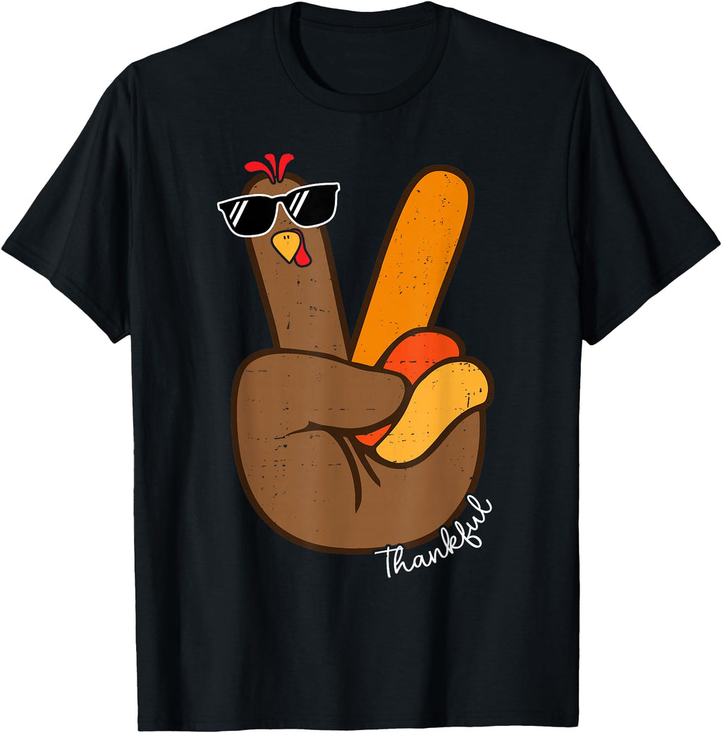 Authentic Peace Sign Turkey Hand Hoodie - Custom Art Print for Adults - T-Shirt, Sweatshirt, Hoodie