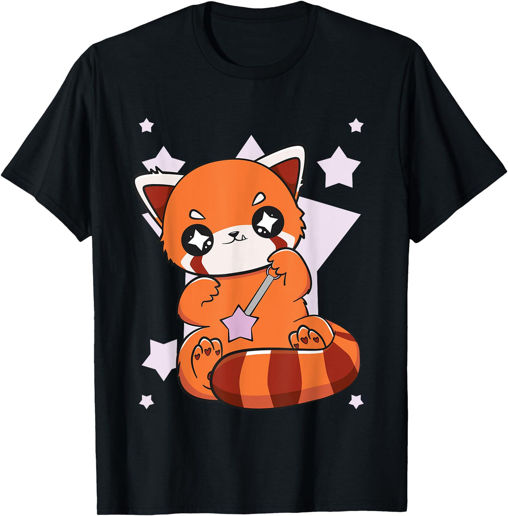 Handcrafted Pastel Goth Red Panda Magic T-Shirt - Graphic Print Men Women - T-Shirt, Sweatshirt, Hoodie