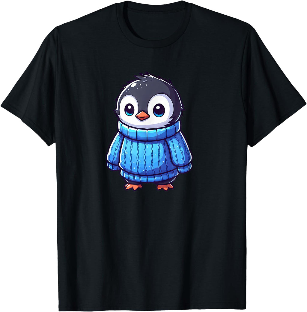 Authentic Cartoon Penguin Winter Chibi T-Shirt - Graphic Print Unisex - T-Shirt, Sweatshirt, Hoodie