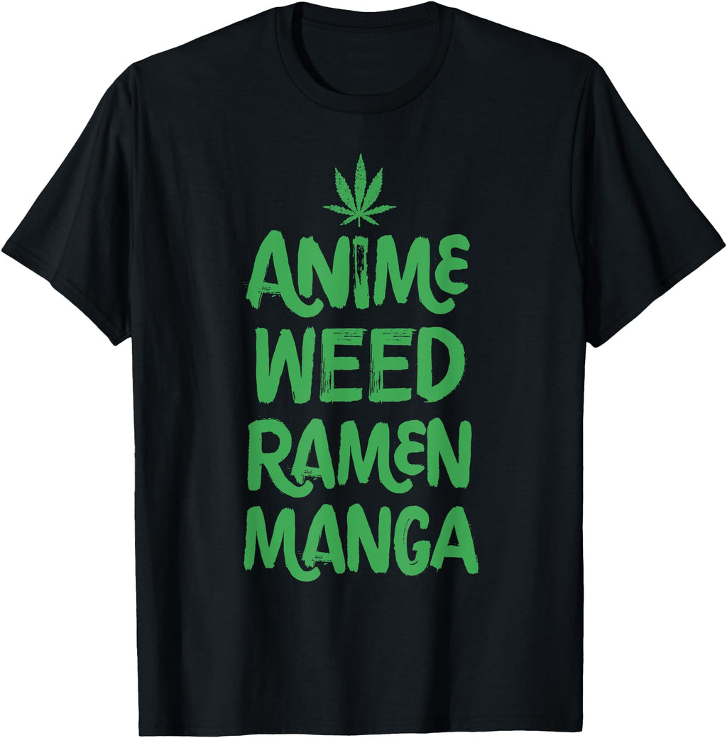 Anime Weed Ramen Manga Marijuana Leaf Hoodie - Graphic Print Men Women - T-Shirt, Sweatshirt, Hoodie