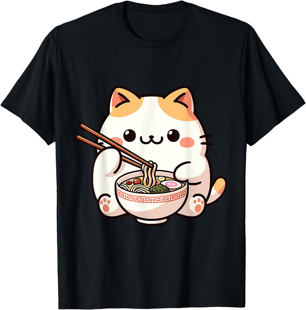 Exclusive Ramen Neko Cat Anime Kawaii Hoodie - Streetwear Style for Adults - T-Shirt, Sweatshirt, Hoodie