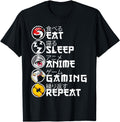 Original Eat Sleep Anime Gaming Repeat Hoodie - Streetwear Style Unisex - T-Shirt, Sweatshirt, Hoodie