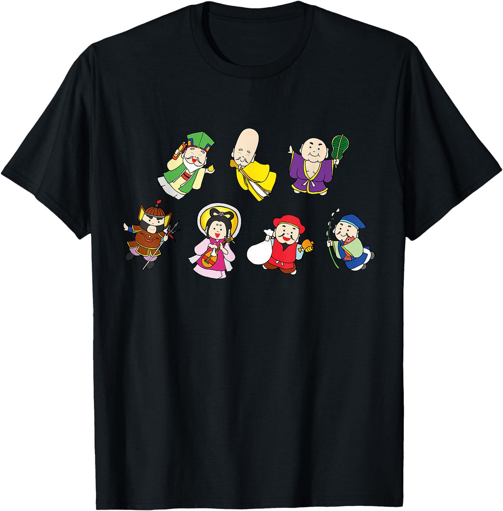 Handcrafted Seven Gods Luck And Good T-Shirt - Graphic Print Men Women - T-Shirt, Sweatshirt, Hoodie