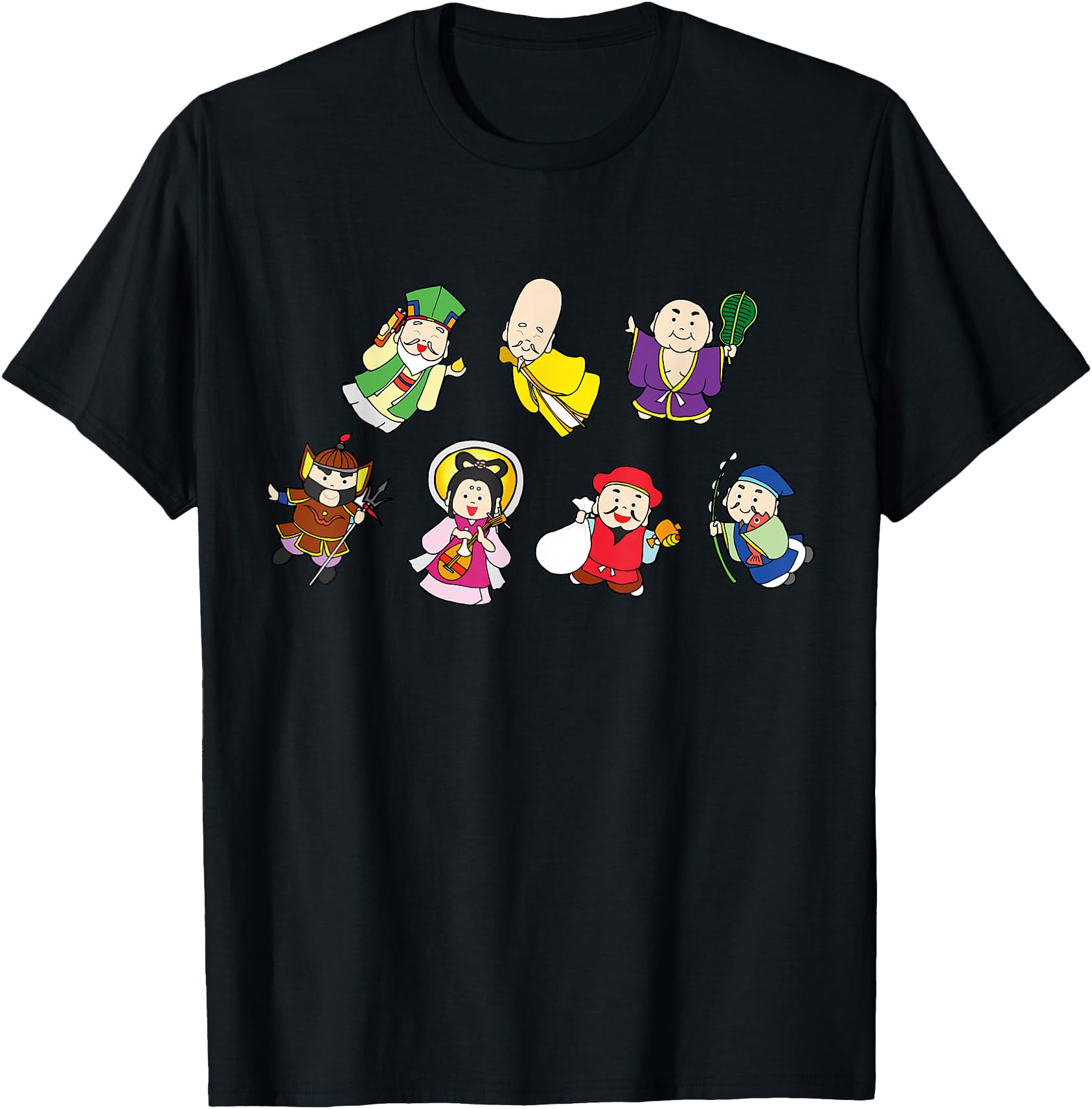 Handcrafted Seven Gods Luck And Good T-Shirt - Graphic Print Men Women - T-Shirt, Sweatshirt, Hoodie