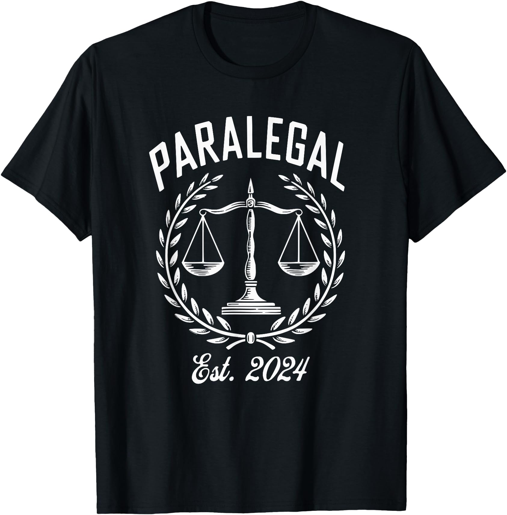 Authentic Paralegal Scales Justice Est T-Shirt - Unique Graphic for Adults - T-Shirt, Sweatshirt, Hoodie
