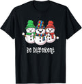Be Different Snowman Autism Awareness Hoodie - Unique Graphic Men Women - T-Shirt, Sweatshirt, Hoodie