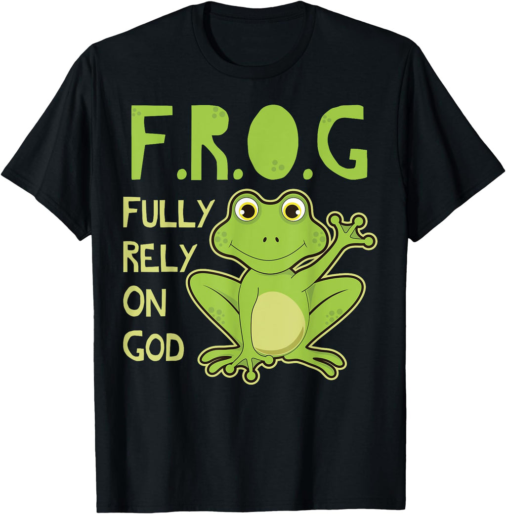 Original Fully Rely God Frog Adults Hoodie - Fun Novelty Design for Adults - T-Shirt, Sweatshirt, Hoodie