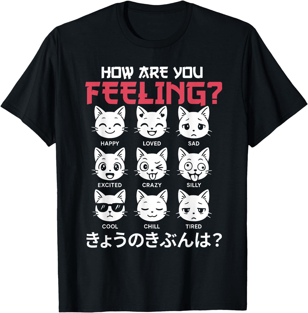 Exclusive Kawaii Cat Mood How Sweatshirt - Casual Everyday Wear Men Women - T-Shirt, Sweatshirt, Hoodie