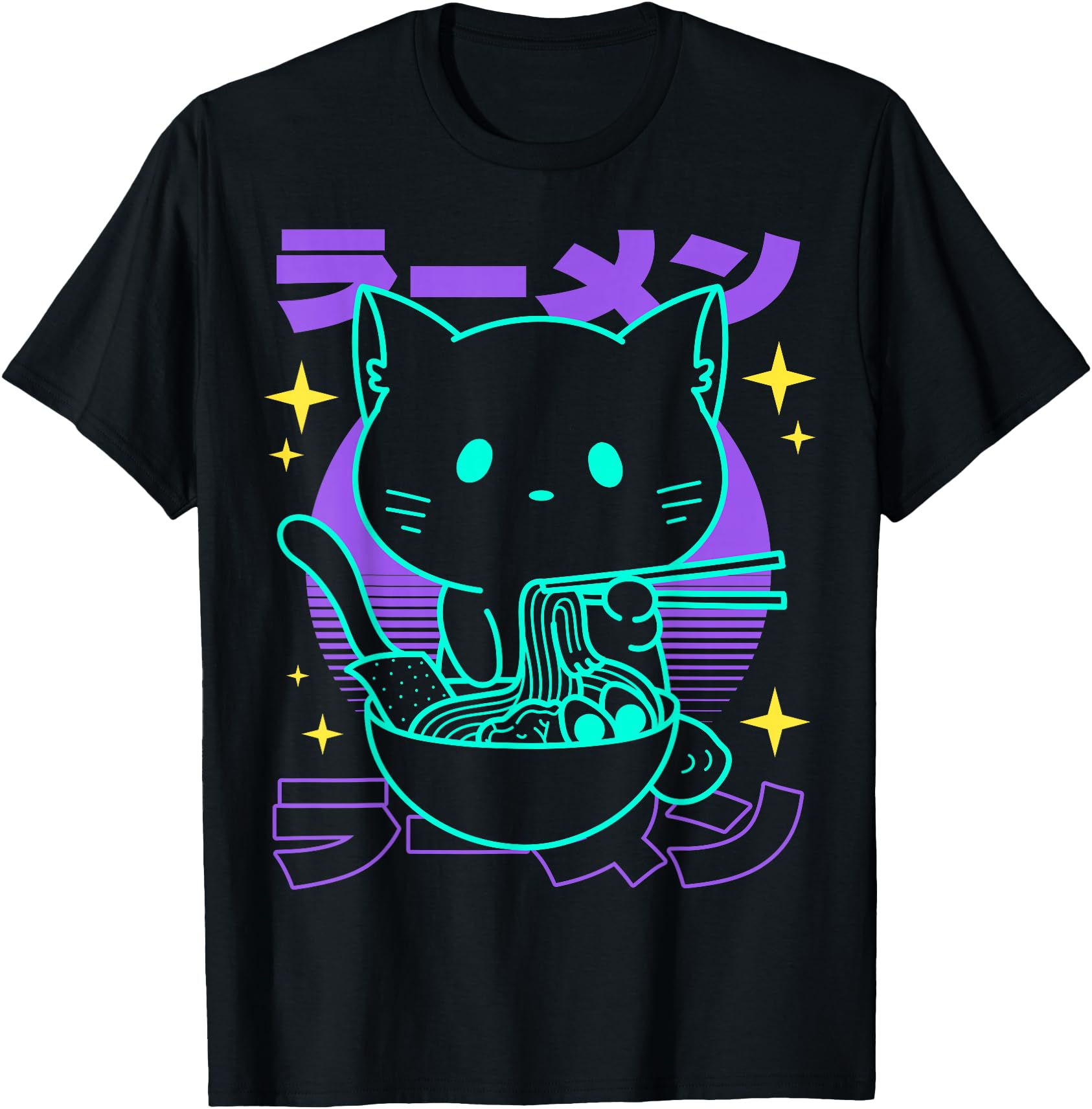 Original Anime Ramen Cat Japanese Hoodie - Aesthetic Graphic Men Women - T-Shirt, Sweatshirt, Hoodie