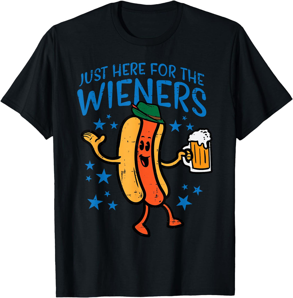 Authentic Just Here Wieners Hotdog T-Shirt - Custom Art Print for Adults - T-Shirt, Sweatshirt, Hoodie