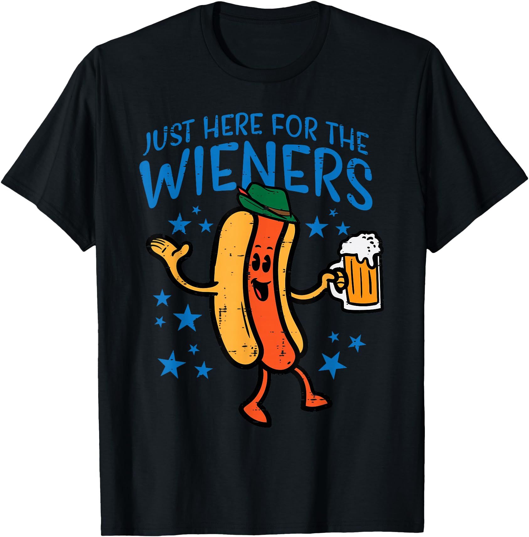 Authentic Just Here Wieners Hotdog T-Shirt - Custom Art Print for Adults - T-Shirt, Sweatshirt, Hoodie