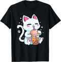 Authentic Cat Boba Bubble Tea Kawaii Hoodie - Minimalist Print Unisex - T-Shirt, Sweatshirt, Hoodie
