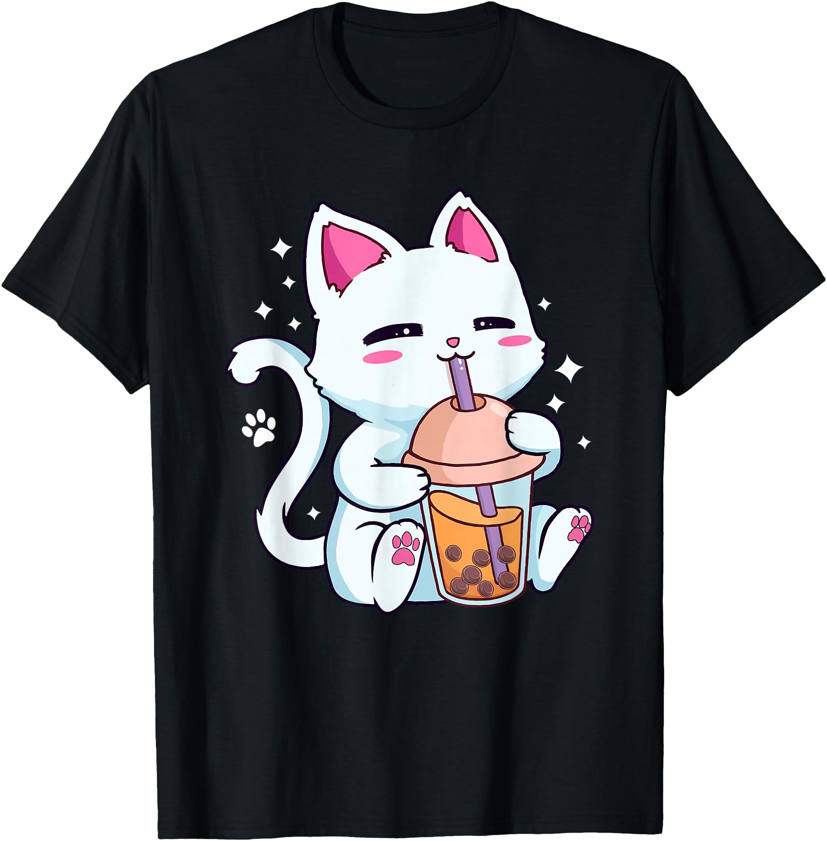 Authentic Cat Boba Bubble Tea Kawaii Hoodie - Minimalist Print Unisex - T-Shirt, Sweatshirt, Hoodie