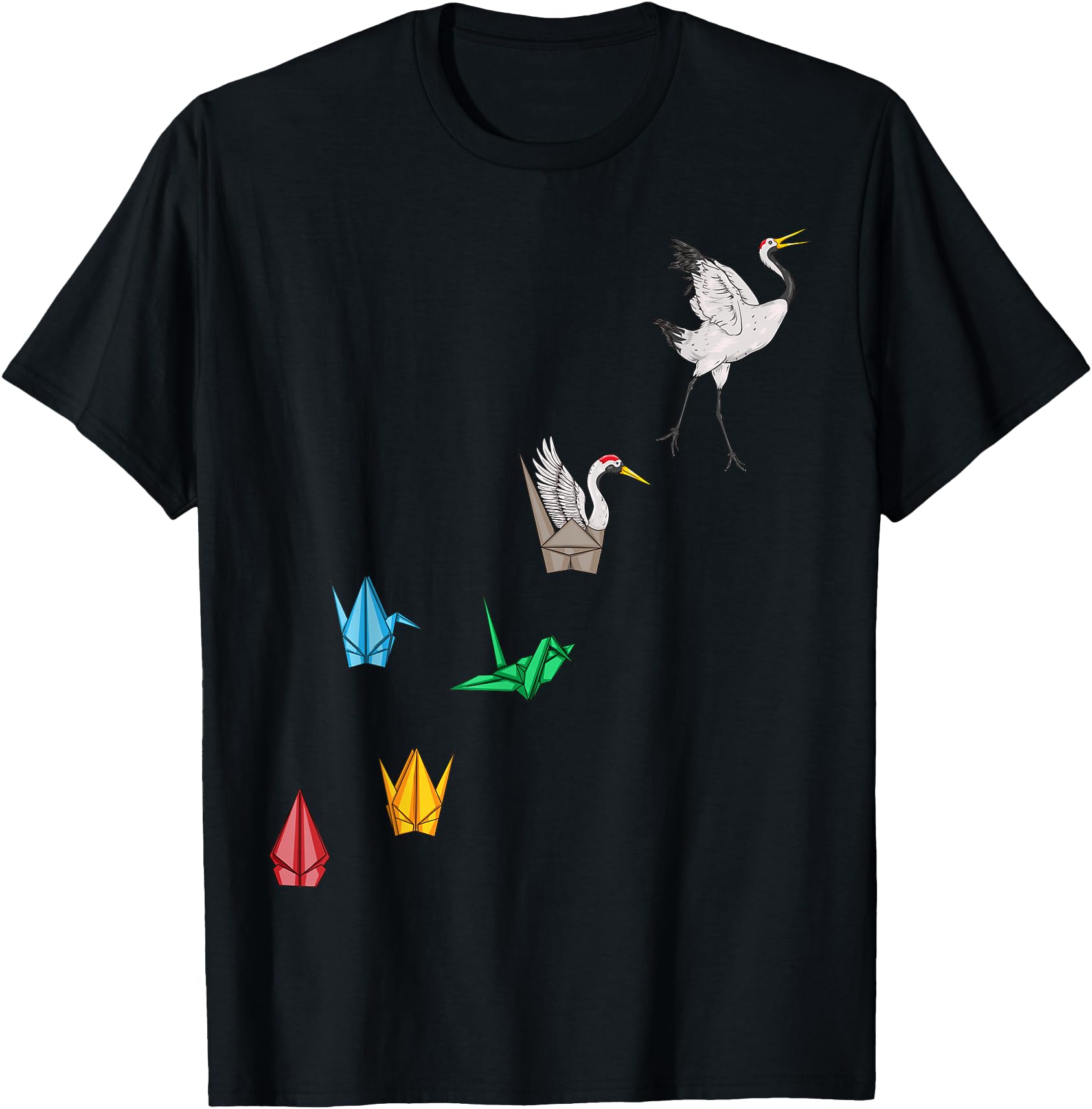 Authentic Origami Paper Crane Japanese T-Shirt - Trendy Graphic Unisex - T-Shirt, Sweatshirt, Hoodie