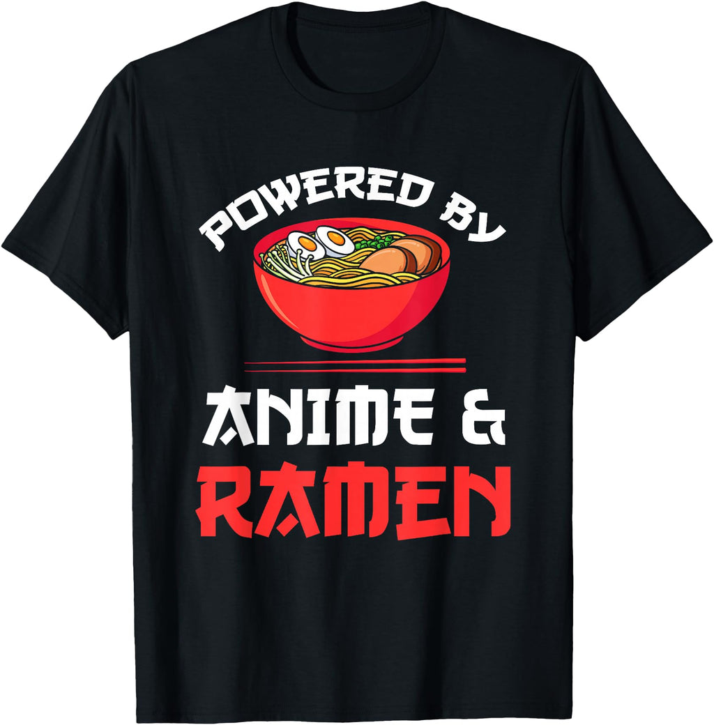 Powered Anime Ramen Short Sleeve T-Shirt - Trendy Graphic for Adults - T-Shirt, Sweatshirt, Hoodie