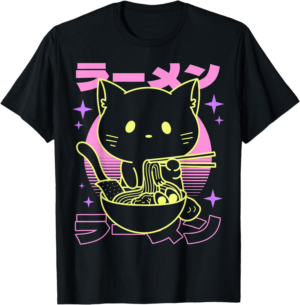 Authentic Anime Ramen Cat Sweatshirt - Casual Everyday Wear Unisex - T-Shirt, Sweatshirt, Hoodie
