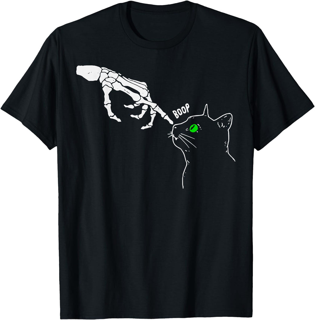 Exclusive Skeleton Hand Boop Cat S T-Shirt - Custom Art Print for Adults - T-Shirt, Sweatshirt, Hoodie