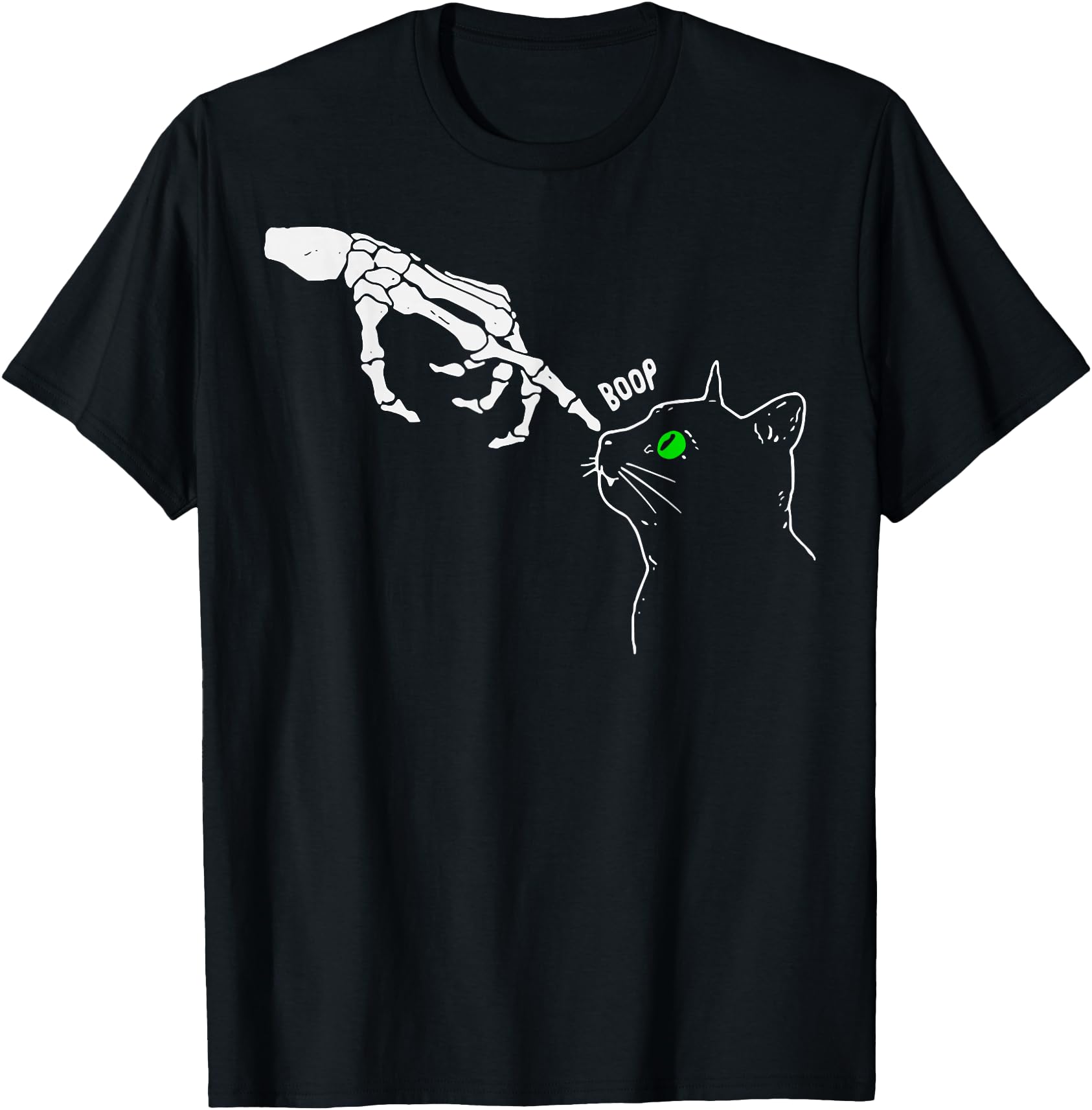 Exclusive Skeleton Hand Boop Cat S T-Shirt - Custom Art Print for Adults - T-Shirt, Sweatshirt, Hoodie