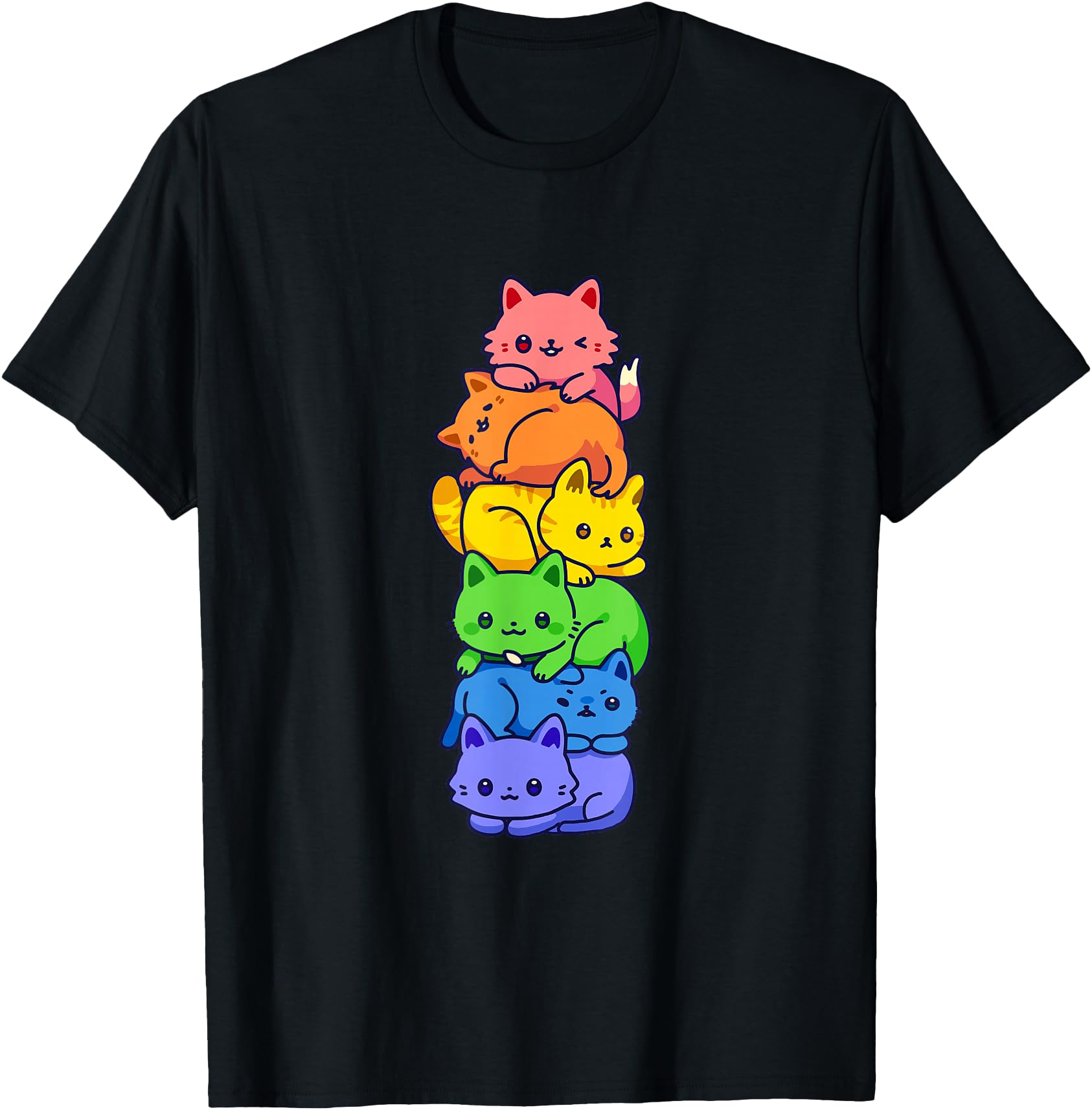 Exclusive Gay Pride Cat Lgbt Kawaii T-Shirt - Aesthetic Graphic Unisex - T-Shirt, Sweatshirt, Hoodie