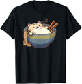 Handcrafted Anime Cat Ramen Lounging Ramen T-Shirt - Trendy Graphic Unisex - T-Shirt, Sweatshirt, Hoodie
