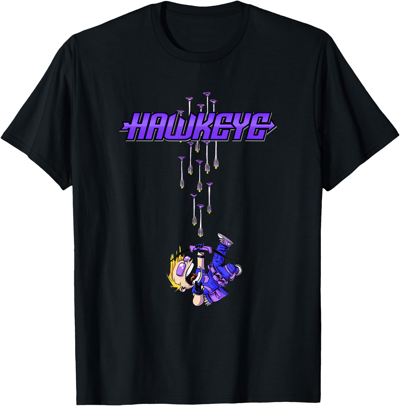 Marvel Comics Hawkeye Chibi Arrow T-Shirt - Minimalist Print Unisex - T-Shirt, Sweatshirt, Hoodie