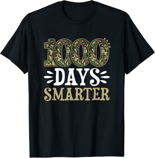 1000 Days Smarter Camouflage Camo Teacher Student 1000Th Day Long