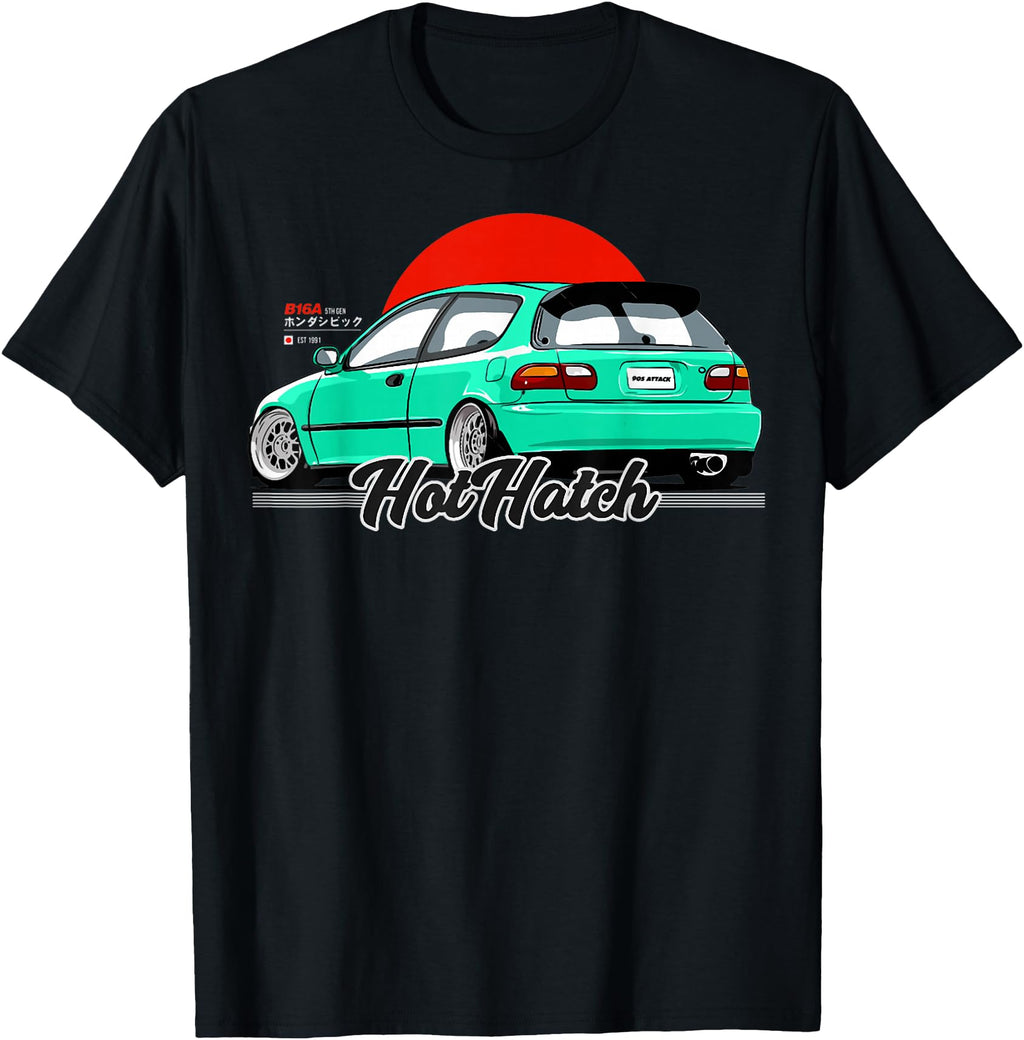 Original Civic Eg Hothatch Japanese Car Hoodie - Custom Art Print Unisex - T-Shirt, Sweatshirt, Hoodie