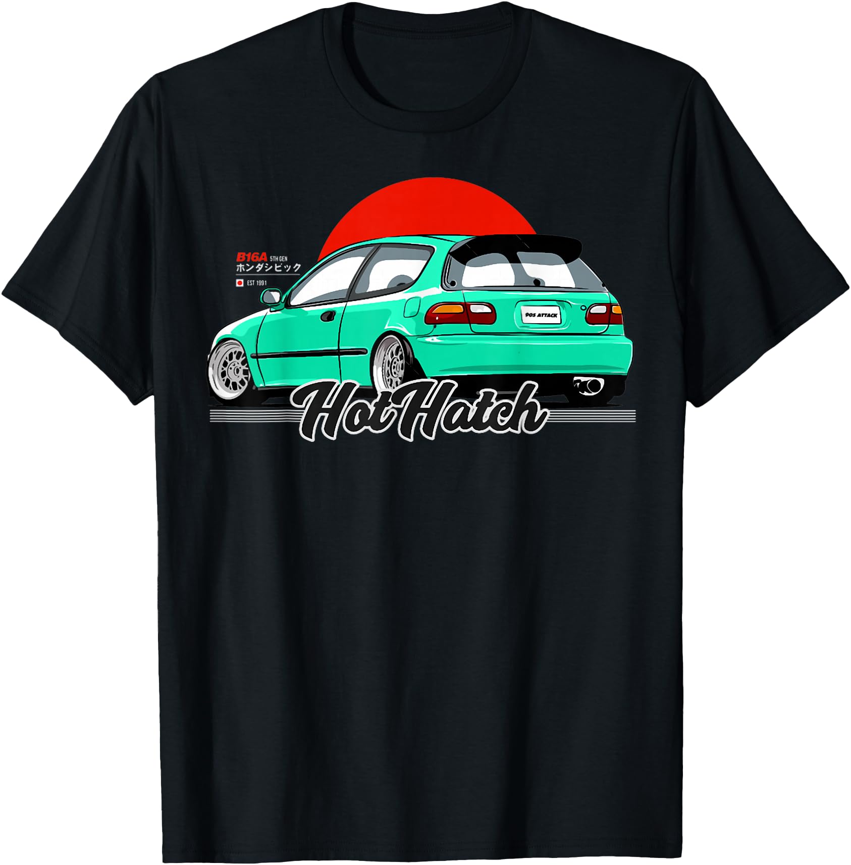 Original Civic Eg Hothatch Japanese Car Hoodie - Custom Art Print Unisex - T-Shirt, Sweatshirt, Hoodie
