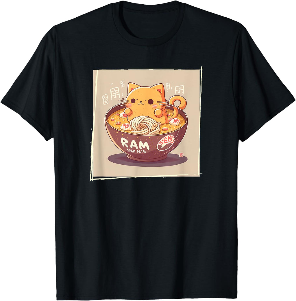 Handcrafted Ramen Cat Kawaii Anime Sweatshirt - Trendy Graphic for Adults - T-Shirt, Sweatshirt, Hoodie