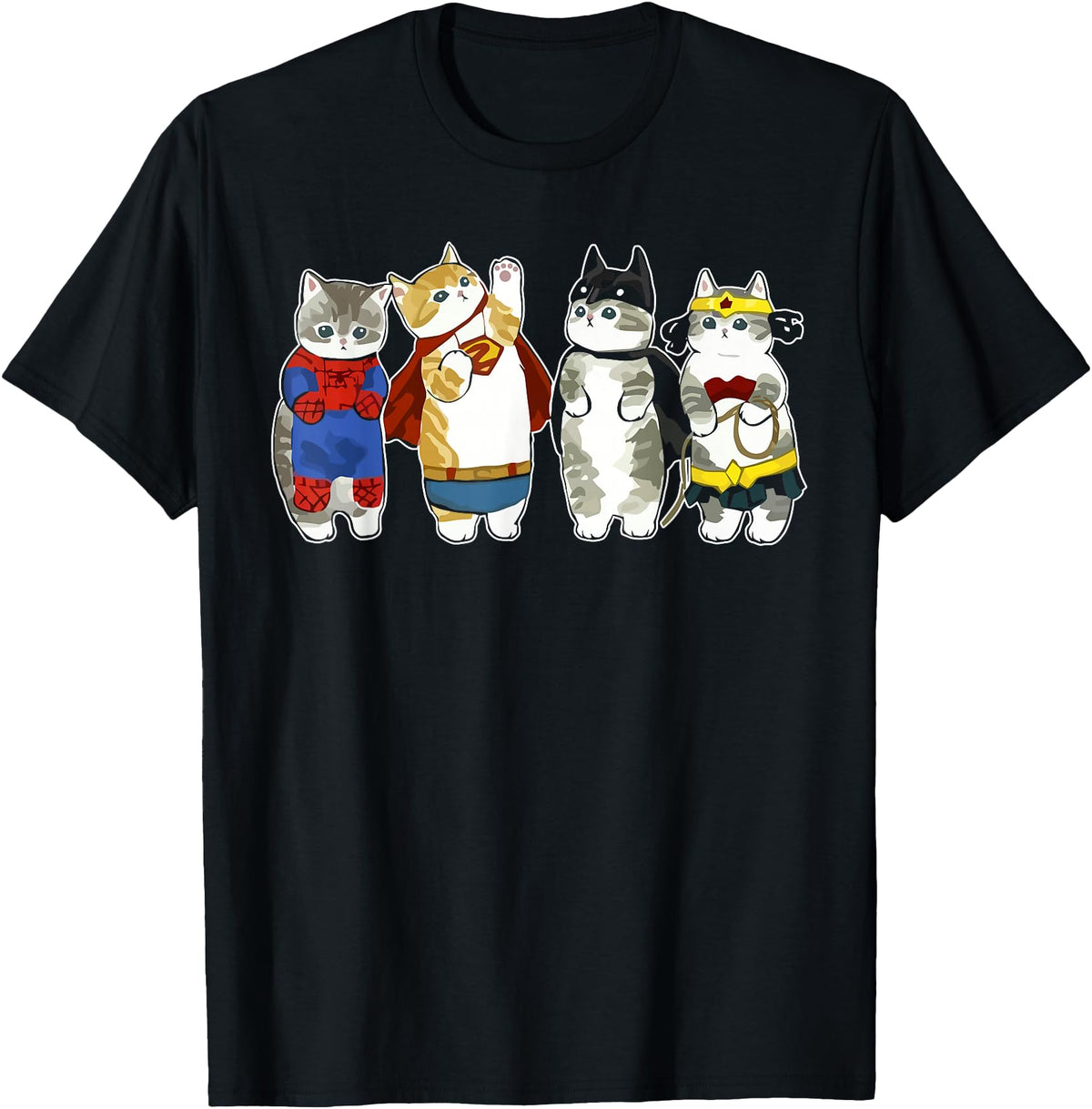 Superhero Cats Kitten Kitty Cats T-Shirt - Fun Novelty Design Men Women - T-Shirt, Sweatshirt, Hoodie