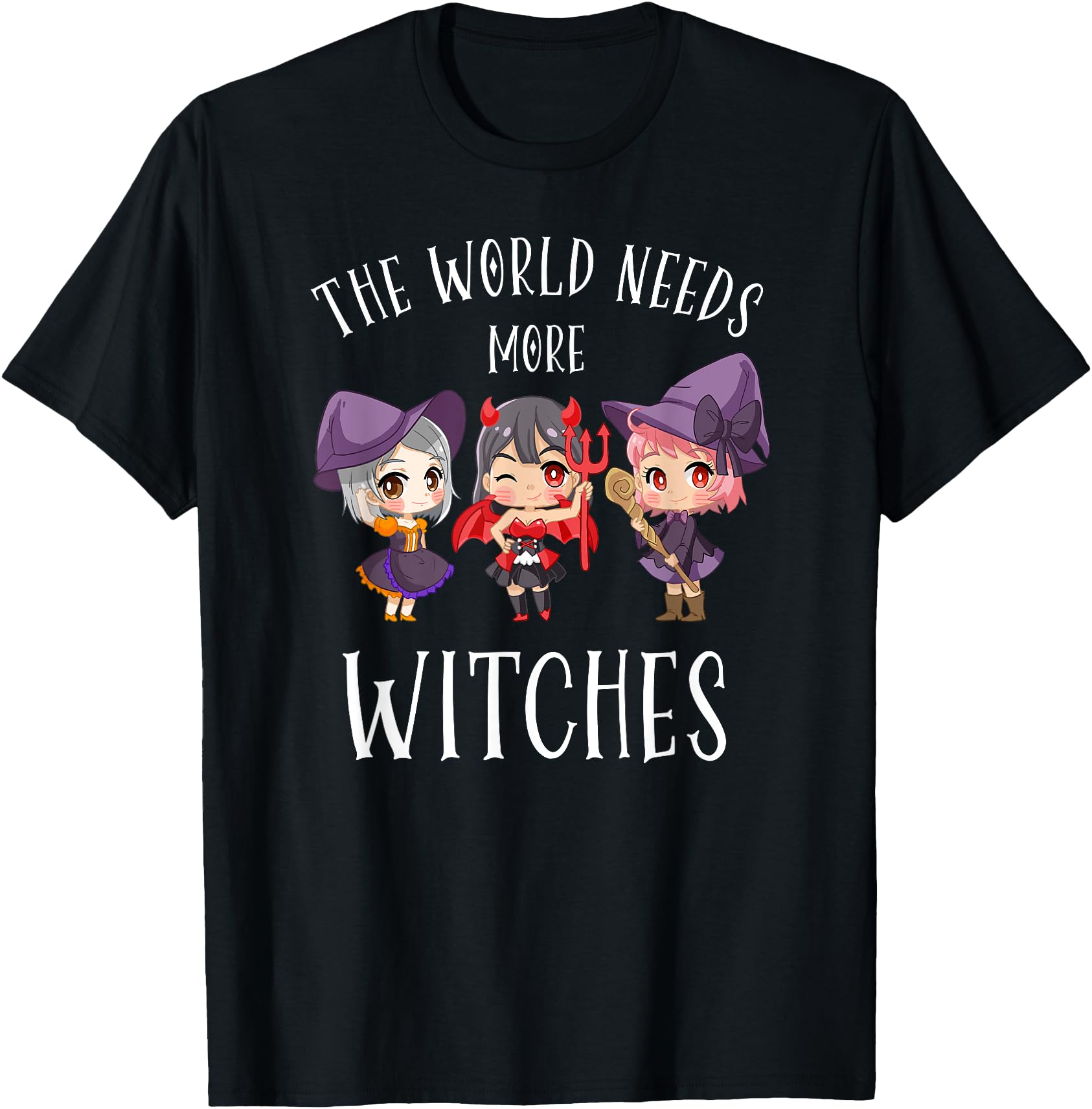 Authentic Chibi Anime Witches Costume T-Shirt - Streetwear Style Men Women - T-Shirt, Sweatshirt, Hoodie
